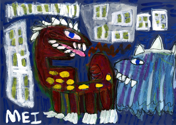 恐竜だ、ガォ!(アート作品・原画)